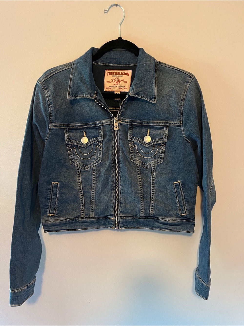 True Religion Women’s Dark Blue Denim Zip Jacket